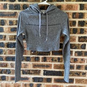 ECHT cropped ribbed bodycon hoodie, Women’s S
